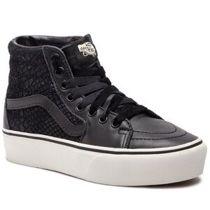 Vans Sk8-Hi Platform 2.0 Snake Leather shoe in black